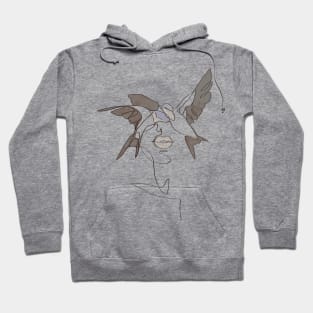 Line art woman bird Hoodie